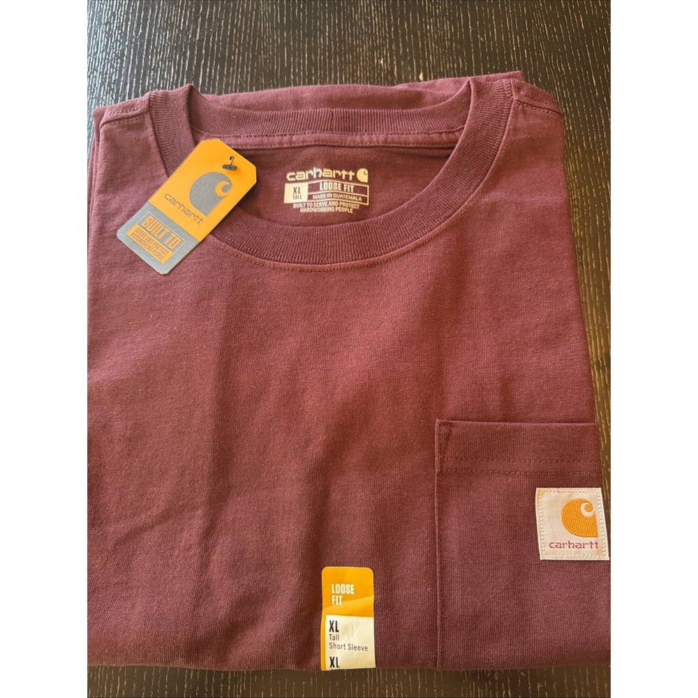 Carhartt Force Relaxed Fit T-Shirt XL Tall Port Purple Short Sleeve Pocket Tee